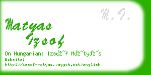 matyas izsof business card